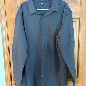 Apt. 9 Men's Black and Brown Checkered Shirt